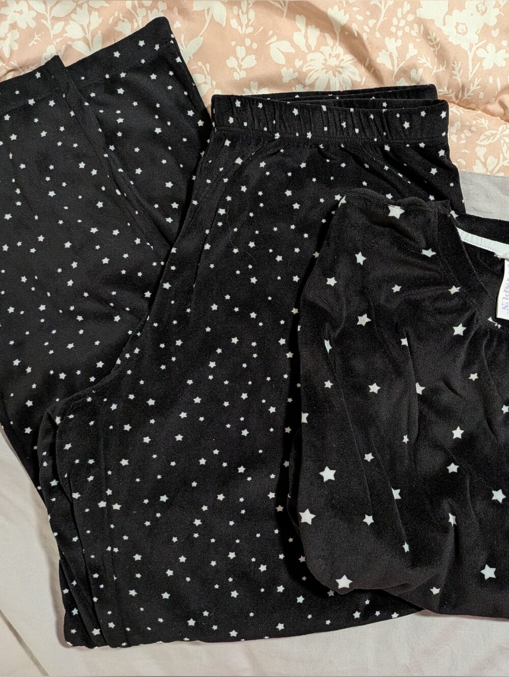 Joyspun Star Print Black Pajama Set Size M